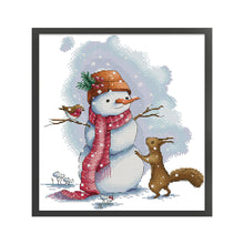 Load image into Gallery viewer, Joy Sunday Snowman Squirrel (31*34CM) 14CT 2 Stamped Cross Stitch

