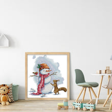 Load image into Gallery viewer, Joy Sunday Snowman Squirrel (31*34CM) 14CT 2 Stamped Cross Stitch
