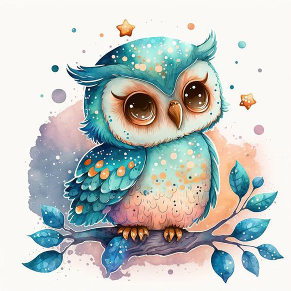 Owl (45*45CM) 9CT 4 Stamped Cross Stitch