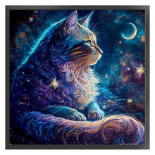 Load image into Gallery viewer, Starry Sky Cat (50x50CM) 11CT 3 Stamped Cross Stitch
