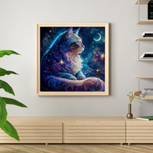 Load image into Gallery viewer, Starry Sky Cat (50x50CM) 11CT 3 Stamped Cross Stitch
