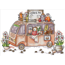 Load image into Gallery viewer, Joy Sunday Coffee Wagon (30*20CM) 14CT 2 Stamped Cross Stitch

