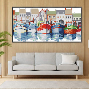 Joy Sunday Sailing Boat (42*21CM) 14CT 2 Stamped Cross Stitch