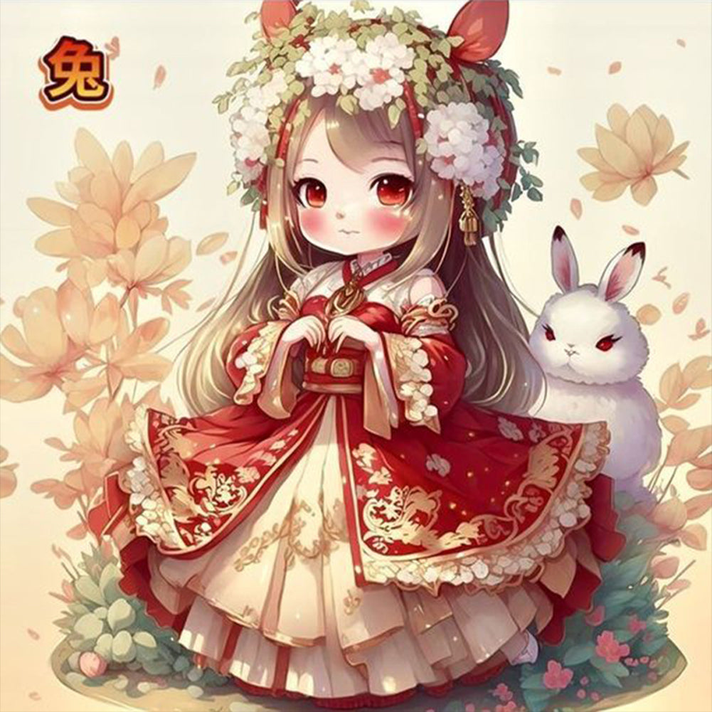 Rabbit (50*50CM) 11CT 3 Stamped Cross Stitch