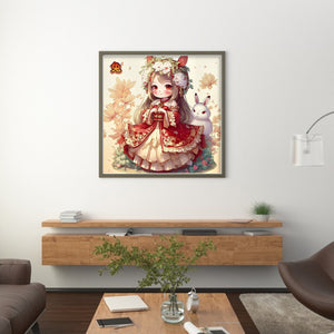 Rabbit (50*50CM) 11CT 3 Stamped Cross Stitch