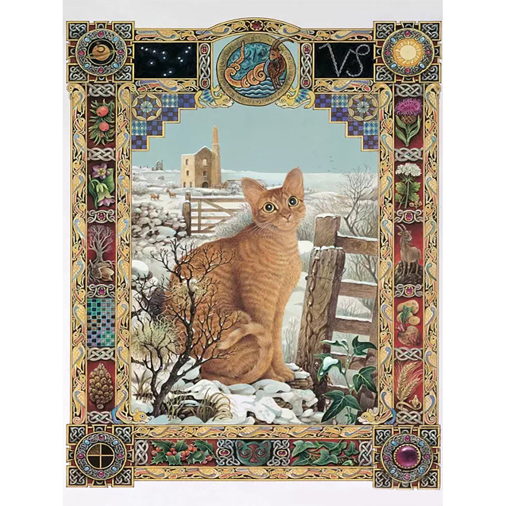 Cat (40*50CM) 11CT 3 Stamped Cross Stitch