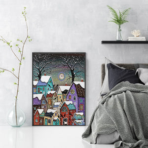Snowscape (40*56CM) 11CT 3 Stamped Cross Stitch