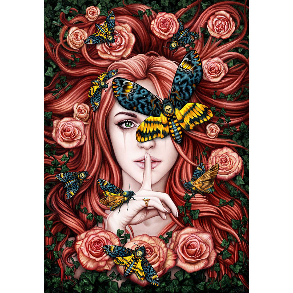 Rose Girl (45*60CM) 11CT 3 Stamped Cross Stitch