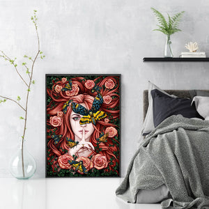 Rose Girl (45*60CM) 11CT 3 Stamped Cross Stitch