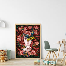 Load image into Gallery viewer, Rose Girl (45*60CM) 11CT 3 Stamped Cross Stitch
