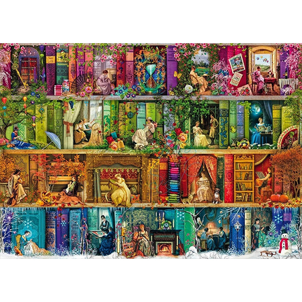 Bookshelf (90*65CM) 11CT 3 Stamped Cross Stitch
