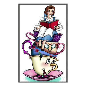 Tea Cup Princess (30*50CM) 11CT 3 Stamped Cross Stitch
