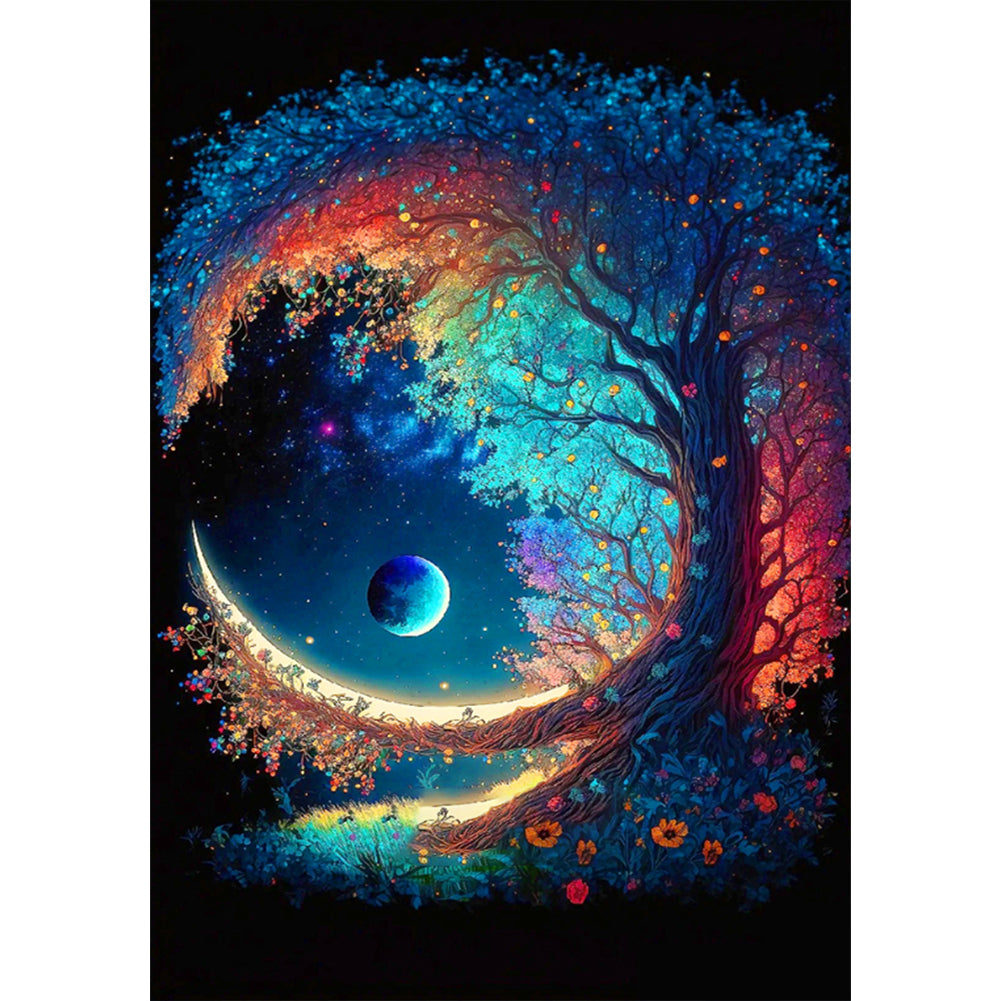 Moon Tree (50*70CM) 11CT 3 Stamped Cross Stitch
