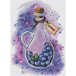 Joy Sunday Magic Berry Jars Blueberries (19*27CM) 14CT 2 Stamped Cross Stitch