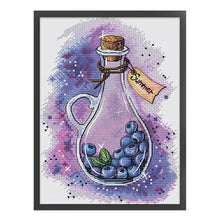 Load image into Gallery viewer, Joy Sunday Magic Berry Jars Blueberries (19*27CM) 14CT 2 Stamped Cross Stitch
