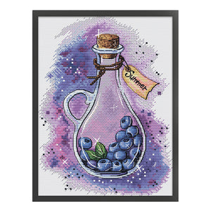 Joy Sunday Magic Berry Jars Blueberries (19*27CM) 14CT 2 Stamped Cross Stitch