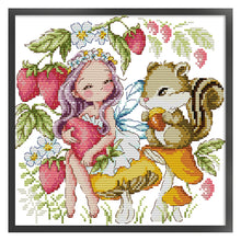 Load image into Gallery viewer, Joy Sunday Strawberry Fairy (28*27CM) 14CT 2 Stamped Cross Stitch
