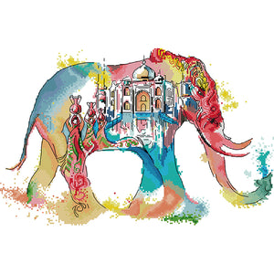 Joy Sunday Elephant (43*30CM) 14CT 2 Stamped Cross Stitch