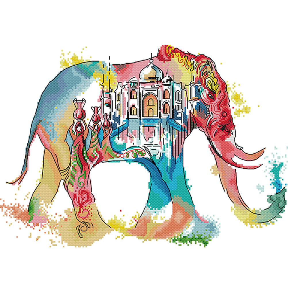 Joy Sunday Elephant (43*30CM) 14CT 2 Stamped Cross Stitch