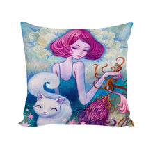 Load image into Gallery viewer, 11CT Printed Girl Cross Stitch Pillowcase Embroidery Pillow Cover Decoration
