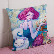 Load image into Gallery viewer, 11CT Printed Girl Cross Stitch Pillowcase Embroidery Pillow Cover Decoration
