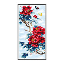 Load image into Gallery viewer, Peony (35*75CM) 11CT 3 Stamped Cross Stitch
