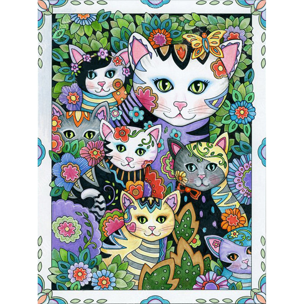Cat Artwork (45*60CM) 11CT 3 Stamped Cross Stitch