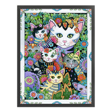 Load image into Gallery viewer, Cat Artwork (45*60CM) 11CT 3 Stamped Cross Stitch
