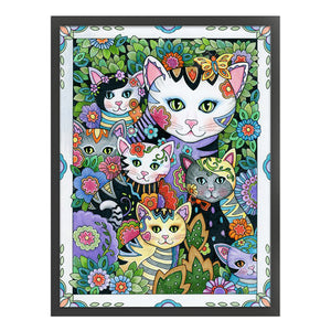 Cat Artwork (45*60CM) 11CT 3 Stamped Cross Stitch