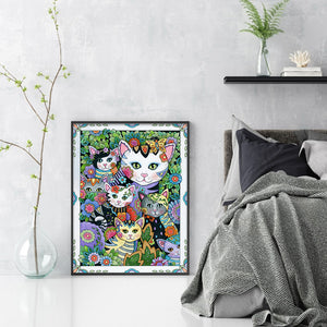 Cat Artwork (45*60CM) 11CT 3 Stamped Cross Stitch