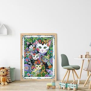 Cat Artwork (45*60CM) 11CT 3 Stamped Cross Stitch