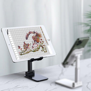 Adjustable Desk Phone Holder Folding Compatible with All Phones (Black)