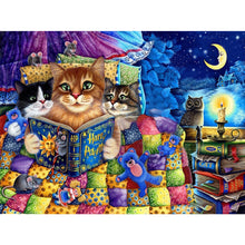 Load image into Gallery viewer, Cat Artwork (60*45CM) 11CT 3 Stamped Cross Stitch
