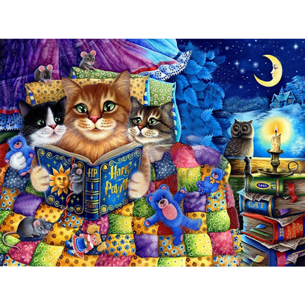 Cat Artwork (60*45CM) 11CT 3 Stamped Cross Stitch