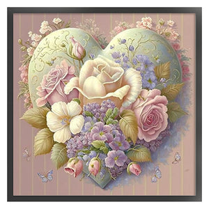 Flower Artwork (50*50CM) 11CT 3 Stamped Cross Stitch