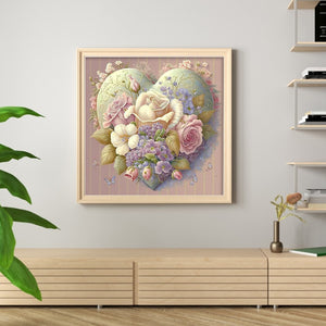Flower Artwork (50*50CM) 11CT 3 Stamped Cross Stitch