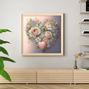Flower Artwork (50*50CM) 11CT 3 Stamped Cross Stitch