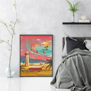 Sea Wave Artwork (40*55CM) 11CT 3 Stamped Cross Stitch
