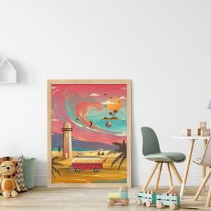 Sea Wave Artwork (40*55CM) 11CT 3 Stamped Cross Stitch