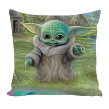 Load image into Gallery viewer, 11CT Printed Yoda Cross Stitch Pillowcase Embroidery Pillow Cover Decoration(1)
