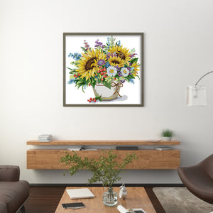 Joy Sunday Sunflower (42*38CM) 14CT 2 Stamped Cross Stitch