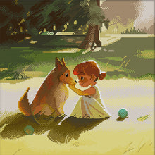 Load image into Gallery viewer, Joy Sunday Dog Craft (40*40CM) 14CT 2 Stamped Cross Stitch
