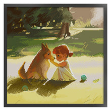 Load image into Gallery viewer, Joy Sunday Dog Craft (40*40CM) 14CT 2 Stamped Cross Stitch
