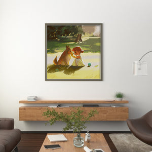 Joy Sunday Dog Craft (40*40CM) 14CT 2 Stamped Cross Stitch