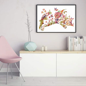 Cat Artwork (50*35CM) 11CT 3 Stamped Cross Stitch