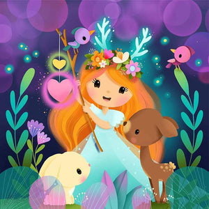 Cartoon Girl (50*50CM) 11CT 3 Stamped Cross Stitch