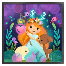 Load image into Gallery viewer, Cartoon Girl (50*50CM) 11CT 3 Stamped Cross Stitch
