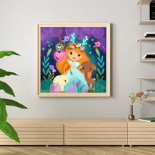 Load image into Gallery viewer, Cartoon Girl (50*50CM) 11CT 3 Stamped Cross Stitch
