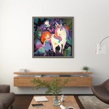 Load image into Gallery viewer, Cartoon Girl (50*50CM) 11CT 3 Stamped Cross Stitch
