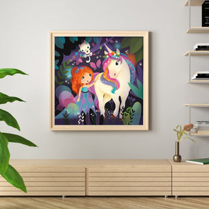 Cartoon Girl (50*50CM) 11CT 3 Stamped Cross Stitch